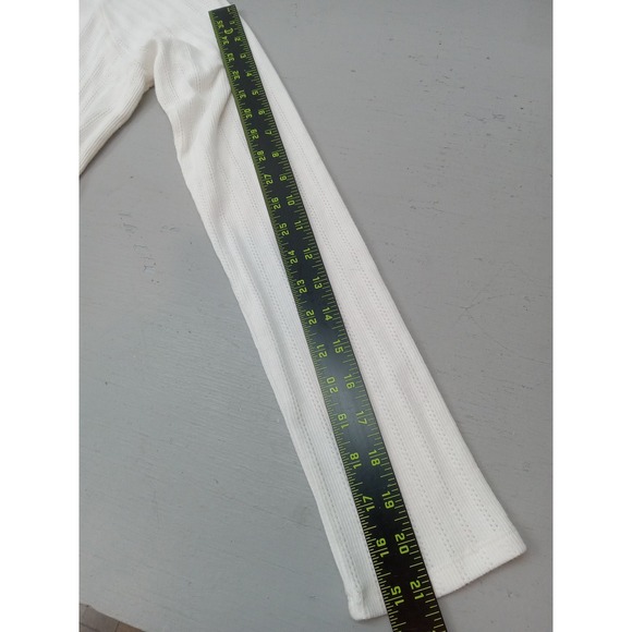 Aeropostale Pointelle Long Sleeve Lace Trim Rosette Top Women's L Coquette NWT - Picture 8 of 11